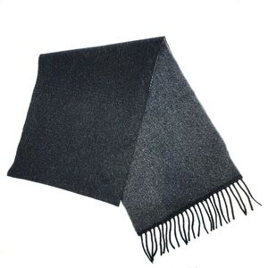 Linea Emmeti Fine Merino Wool Scarf Charcoal & Gray Colorblock Stripes New NWT